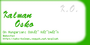 kalman osko business card